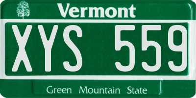 VT license plate XYS559