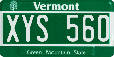 VT license plate XYS560