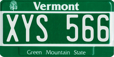 VT license plate XYS566