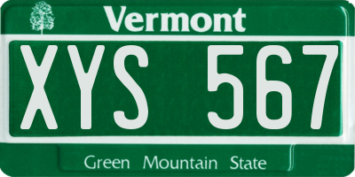 VT license plate XYS567
