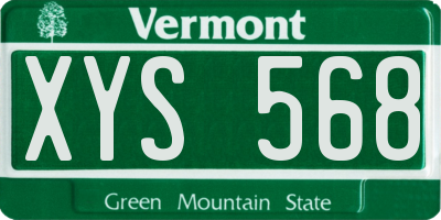 VT license plate XYS568