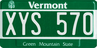 VT license plate XYS570