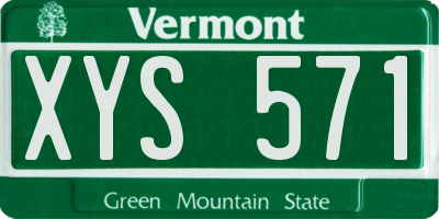 VT license plate XYS571