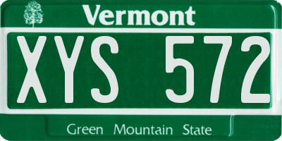 VT license plate XYS572