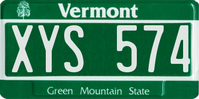 VT license plate XYS574