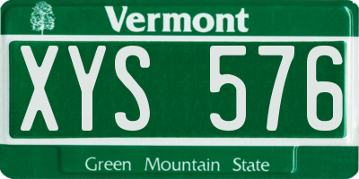 VT license plate XYS576