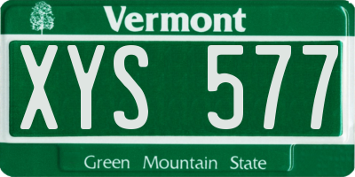 VT license plate XYS577