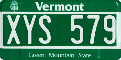 VT license plate XYS579