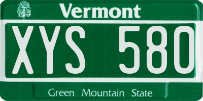 VT license plate XYS580