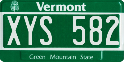 VT license plate XYS582