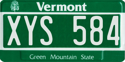 VT license plate XYS584