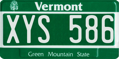 VT license plate XYS586