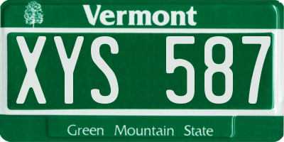 VT license plate XYS587