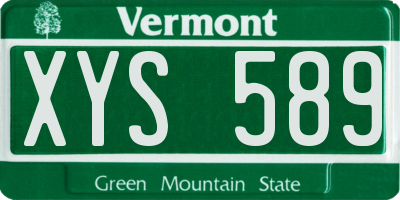 VT license plate XYS589