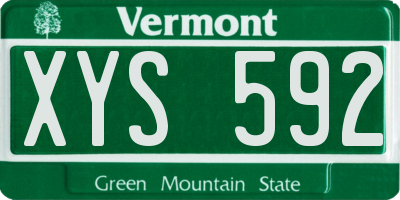 VT license plate XYS592