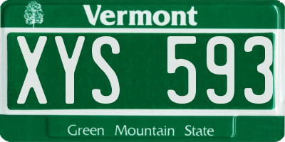 VT license plate XYS593