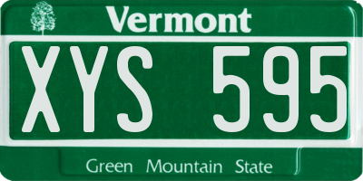 VT license plate XYS595