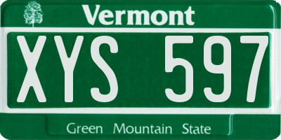 VT license plate XYS597
