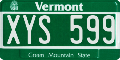 VT license plate XYS599