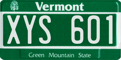 VT license plate XYS601