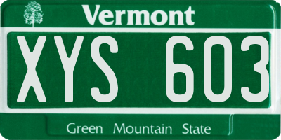 VT license plate XYS603