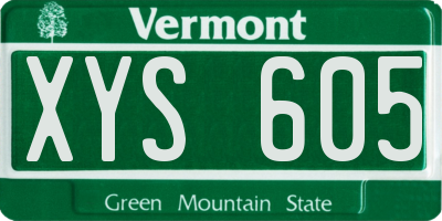 VT license plate XYS605