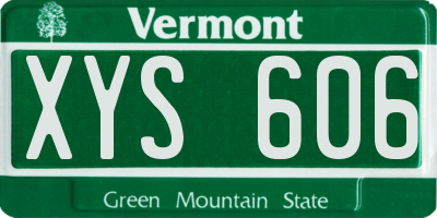 VT license plate XYS606