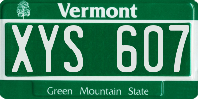VT license plate XYS607