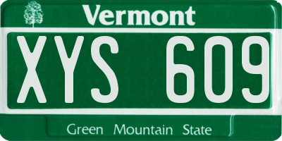 VT license plate XYS609