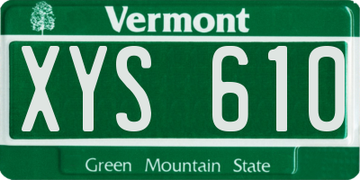 VT license plate XYS610