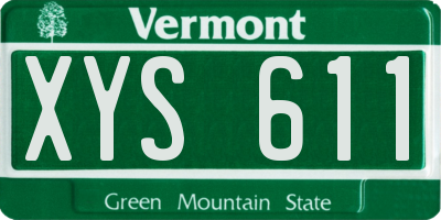 VT license plate XYS611