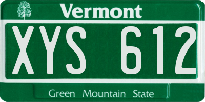 VT license plate XYS612