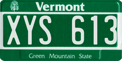VT license plate XYS613