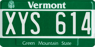 VT license plate XYS614