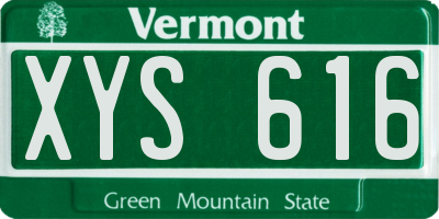 VT license plate XYS616