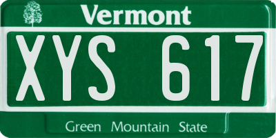 VT license plate XYS617