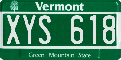 VT license plate XYS618