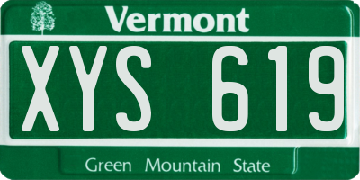 VT license plate XYS619