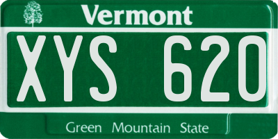 VT license plate XYS620