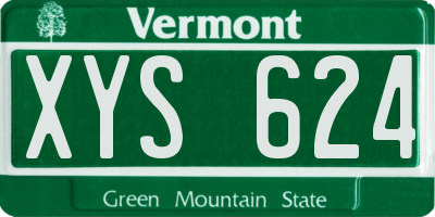 VT license plate XYS624