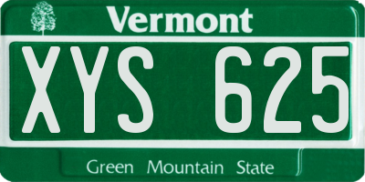 VT license plate XYS625