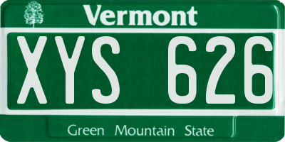 VT license plate XYS626