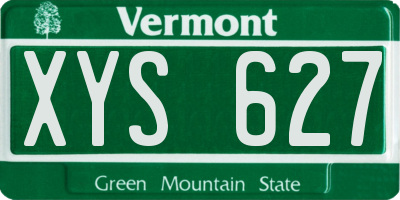 VT license plate XYS627