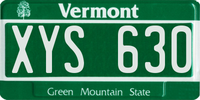 VT license plate XYS630