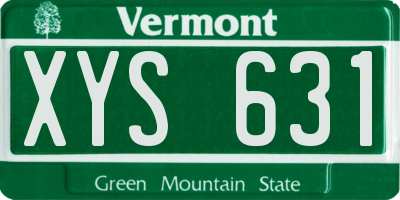 VT license plate XYS631