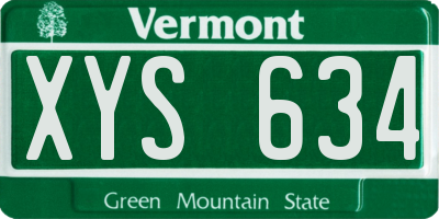 VT license plate XYS634