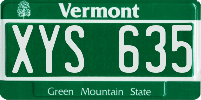 VT license plate XYS635