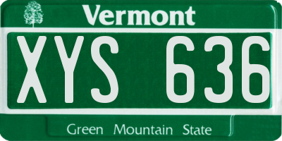 VT license plate XYS636