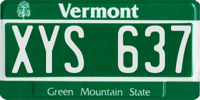 VT license plate XYS637