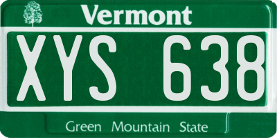 VT license plate XYS638
